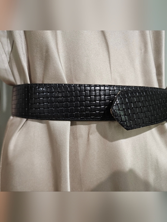 Ports International Italian Leather Belt – Black Embossed Statement Belt.Medium main image 4